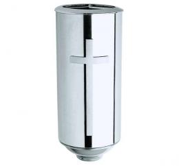 STAINLESS STEEL VASE WITH CROSS
